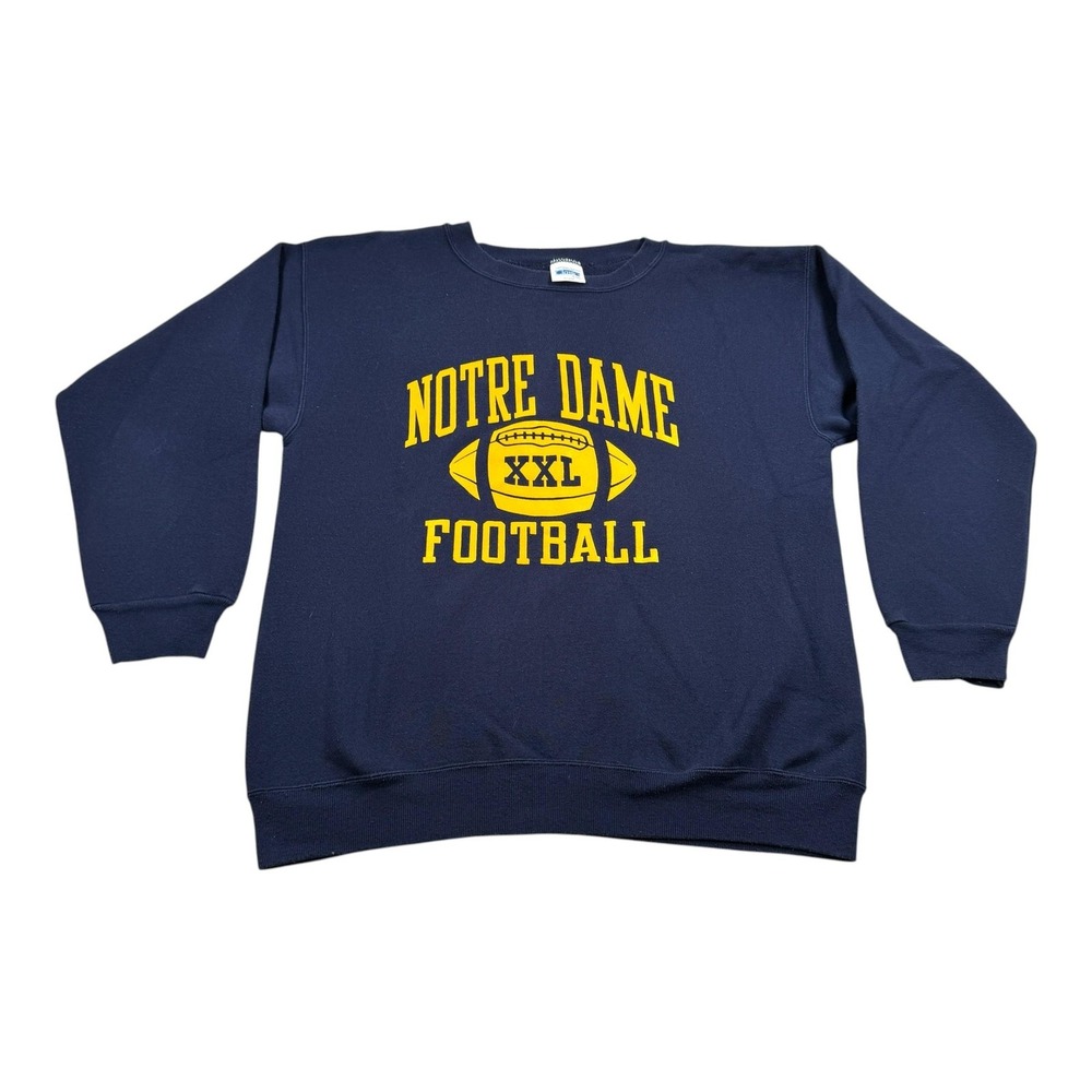 Vtg 80's Notre Dame Fighting Irish Sweatshirt Mens XL Blue NCAA Football Tultex